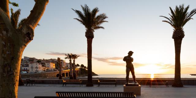 Banyuls-sur-Mer lever de soleil statue Maillol esplanade